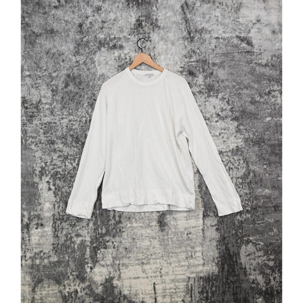 James Perse White Long Sleeve Crewneck Sweatshirt